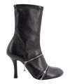 Burberry Peep Leather Ankle Boots In Black