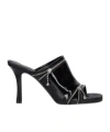 Burberry Glossy Leather Peep Mules