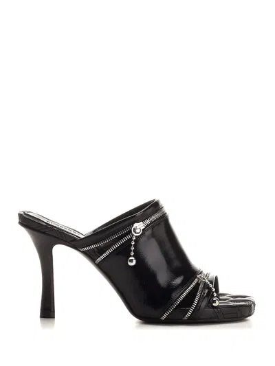 Burberry Sandals Peep Model In Shiny Black Leather