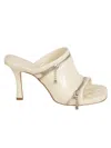 Burberry Quilted Open-toe Pumps With Zipper Detail In Neutral