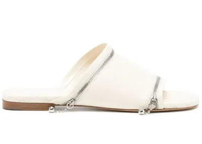 Pre-owned Burberry Peep Slides Ivory (women's) Sneakers In White/silver