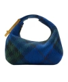 Burberry Medium Peg Check-pattern Shoulder Bag In Blue