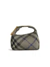 Burberry Women Embroidered Nylon Mini Peg Handbag In Beige