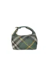 Burberry Embroidered Nylon Mini Peg Handbag In Green
