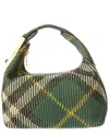 Burberry Embroidered Nylon Mini Peg Handbag In Green