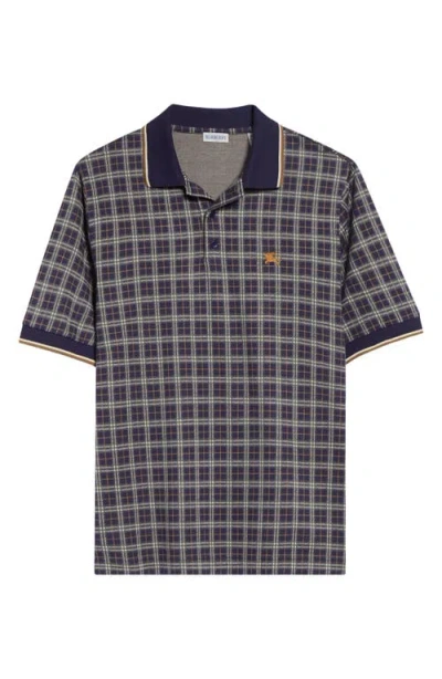Burberry Pelham Tipped Check Polo In Blue