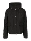 Burberry Quilted Nylon Cropped Jacket In Black