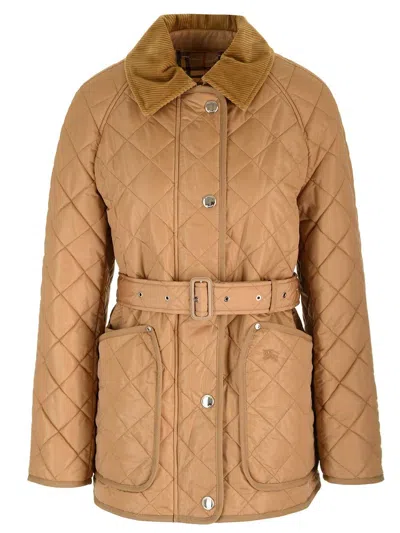 Burberry Quilted Jacket In Beige