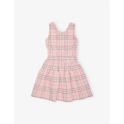 Burberry Kids' Peony Pink Ip Check Check Cotton Dress 4-10