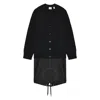 Burberry Perren Contrast Nylon Panel Wool Cashmere Cardigan In Black