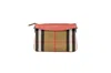 Burberry Peyton House Check Derby Cinnamon Red Grain Leather Pouch Crossbody Bag In Red