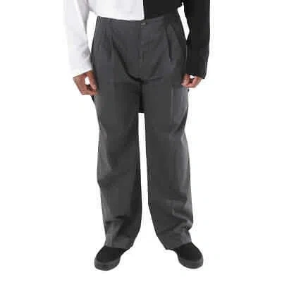 Pre-owned Burberry Pfd Wool Wide-leg Panel Detail Trousers In Check Description