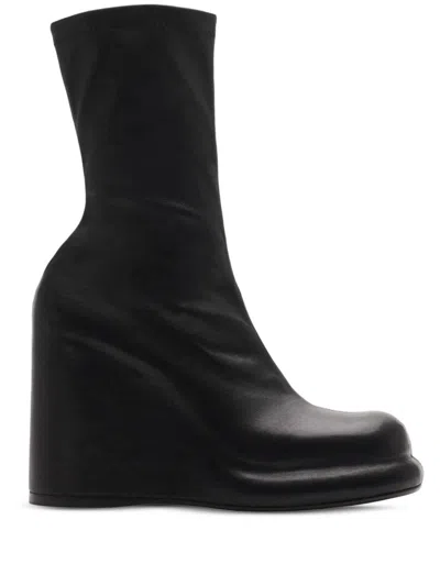 Burberry Pillar Ankle Boots In Black