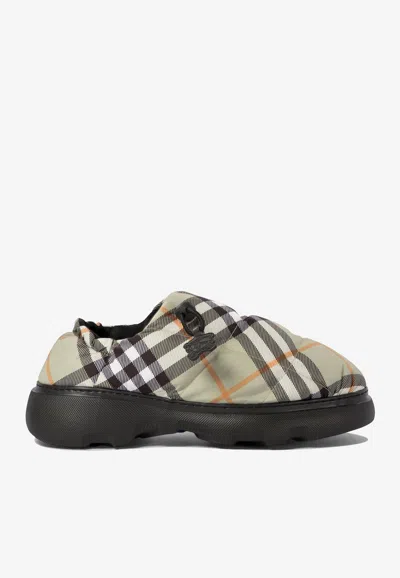 BURBERRY PILLOW CHECK MOTIF SLIPPERS