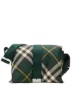 Burberry Pillow Checked Messenger Bag In Green