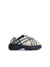 Burberry Nylon Check Mules Pillow For In Green
