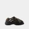 Burberry Brown Check Nylon Pillow Loafers In Multicolor