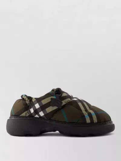 Burberry Pillow Low Mules Nylon Wild Rubber In Multi
