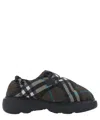 Burberry Brown Check Nylon Pillow Loafers In Brown