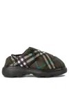 Burberry Men Check Nylon-blend Pillow Mule In Green