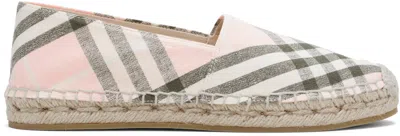 Burberry Loafers Checked Pattern Espadrille Sole Design In Neutral