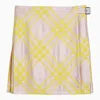 BURBERRY PINK AND YELLOW KILT WITH CHECK PATTERN SKIRT FOR WOMEN SS24