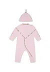 Burberry Pink Babygrow Set For Baby Girl With Vintage Check In Pink