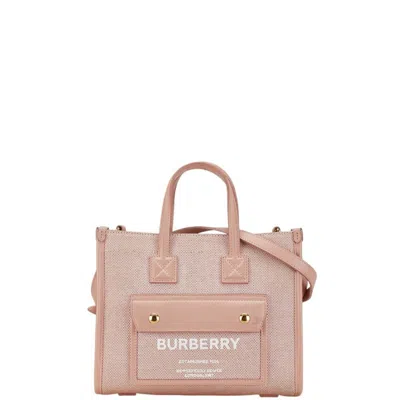 Pre-owned Burberry Pink Canvas Shoulder Bag Tote Bag ()