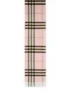 Burberry Cashmere Scarf With Check Pattern And Fringe Detail In Pink