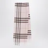 Burberry Cashmere Scarf Featuring Checked Pattern And Fringe In Pink