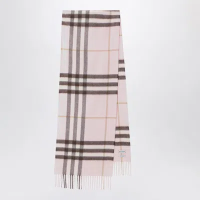 BURBERRY BURBERRY  PINK CASHMERE SCARF WITH CHECK PATTERN