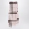 Burberry Cashmere Scarf Featuring Checked Pattern And Fringe In Purple