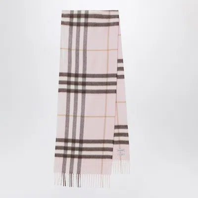 Burberry Pink Cashmere Scarf With Check Pattern Women