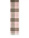 Burberry Cashmere Scarf With Check Pattern And Fringe Detail In Pink