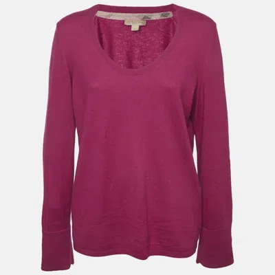 Pre-owned Burberry Pink Cotton Blend Scoop Neck Sweatshirt Xl