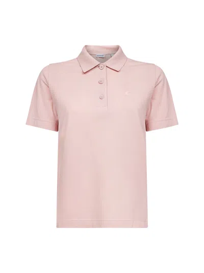 Burberry Pink Cotton Piqué Embroidered Polo Shirt