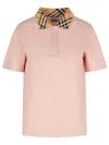 Burberry Polo Shirt With Classic Check Pattern And Tonal Logo Embroidery