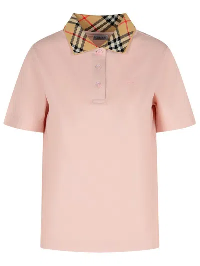 BURBERRY BURBERRY PINK COTTON POLO SHIRT