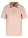 Burberry Polo Shirt With Classic Check Pattern And Tonal Logo Embroidery