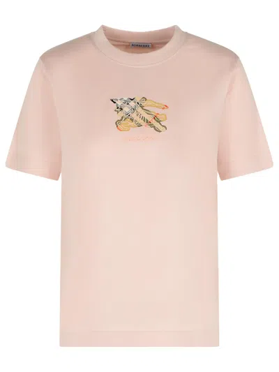 BURBERRY BURBERRY PINK COTTON T-SHIRT WOMEN