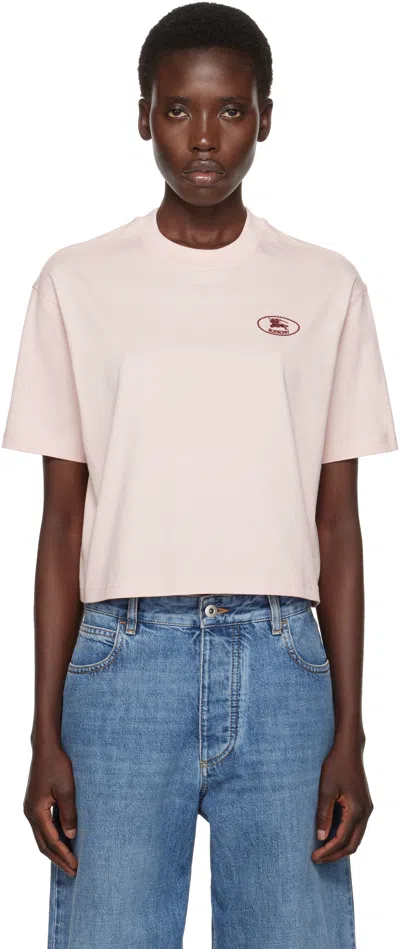 Burberry Pink Cropped Cotton T-shirt