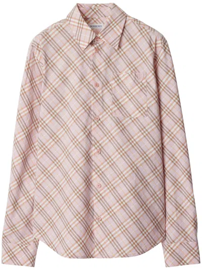 Burberry Pink Floss Checked Shirt