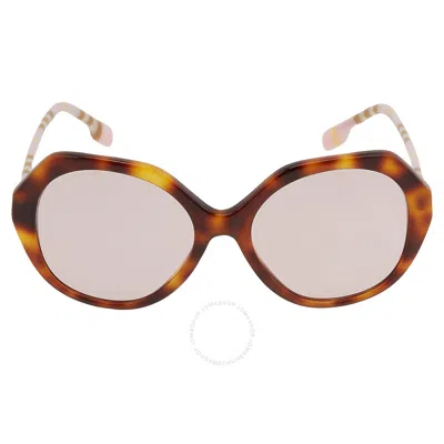 Burberry Pink Geometric Ladies Sunglasses Be4375 4019/5 55 In Multi