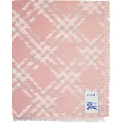 Burberry Pink Gradient Check Wool Silk Scarf In C5331 Compact Pink