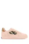 Burberry London Leather And Check Terrace Women S Sneakers In Pink