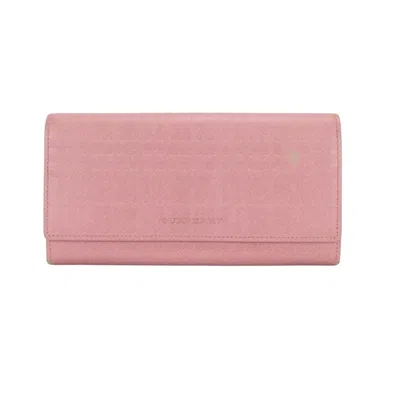 Pre-owned Burberry Pink Leather Coin Purse/coin Case ()