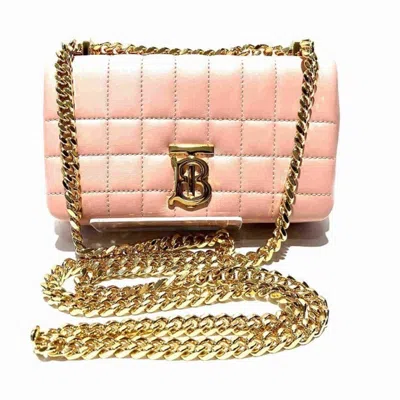 Pre-owned Burberry Pink Leather Handbag Shoulder Bag ()