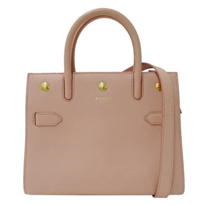 Pre-owned Burberry Pink Leather Handbag Shoulder Bag ()