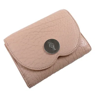 Pre-owned Burberry Pink Leather Wallet (tri-fold) ()