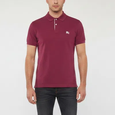 Pre-owned Burberry Pink Logo Embroidered Pique Knit Polo T-shirt M